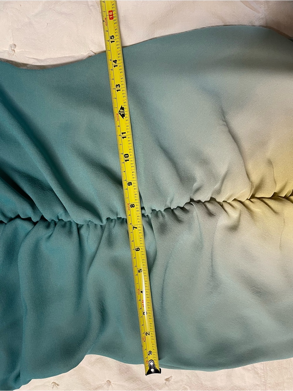 Betsy Johnson Teal to Lime Ombre Ruffle fishtail dress y2k - Picture 4 of 8